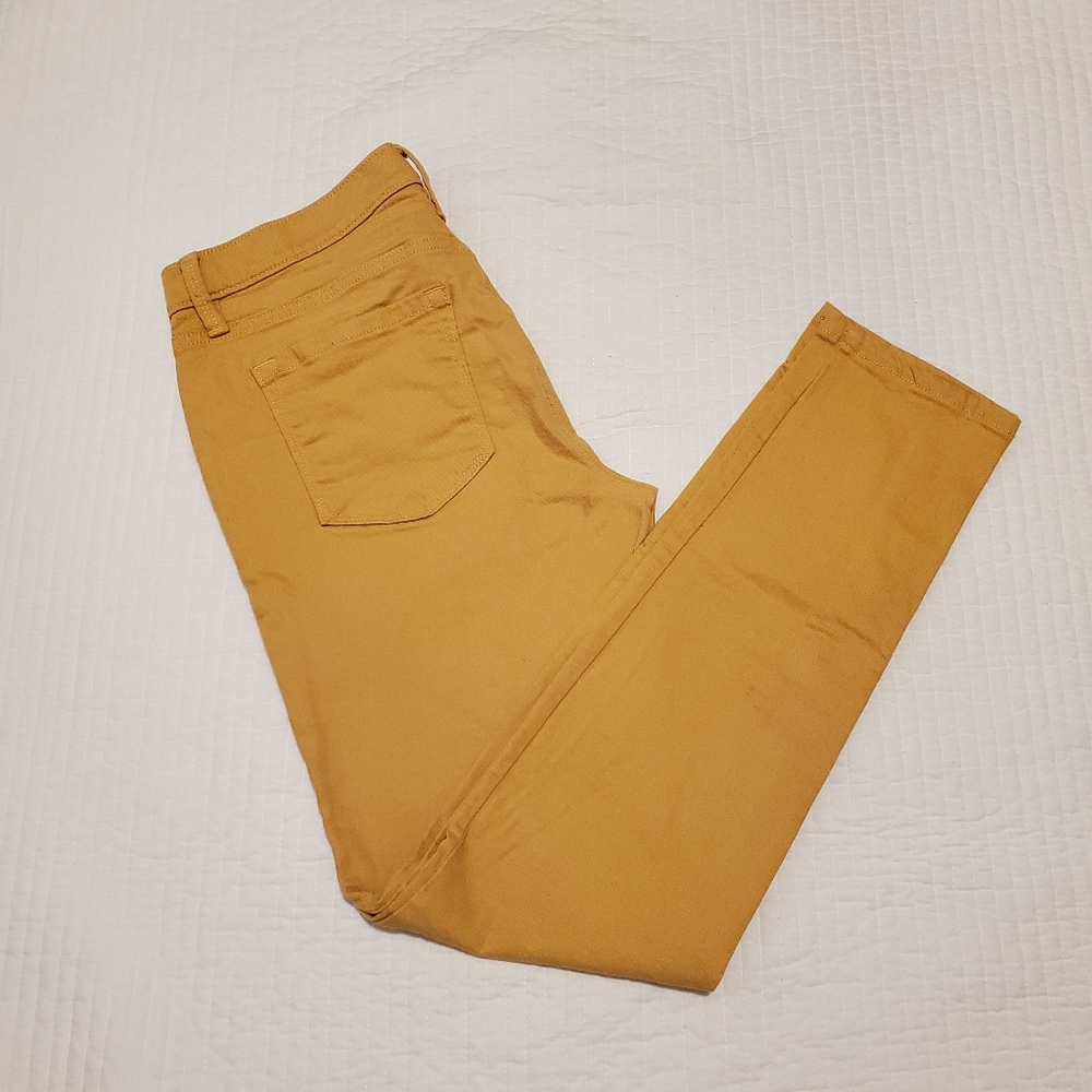 Loft Modern skinny jeans, mustard, size 8